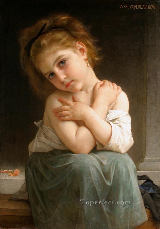 La frileuse Chilly girl 1879 Realism William Adolphe Bouguereau Oil Paintings